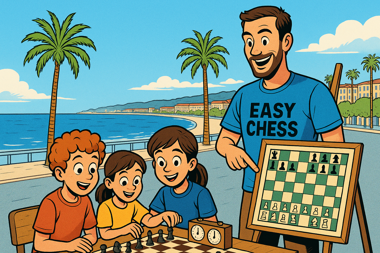 Leçons d’échecs au bord de mer